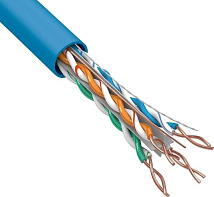 Кабель REXANT UTP 4PR  23AWG  CAT6  305м (медь) синий