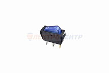 Выключатель клавишный 250V 15А 3c ON-OFF син. LED Rexant