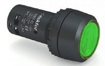 Кнопка плоская, с пружинным возвратом, с подсветкой, LED, NO+NC, 24V, зеленая (SB7-CW3365-24V)