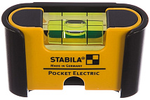 Уровень пузырьковый 67мм + защитный пласт. корпус STABILA typ POCKET ELECTRIC