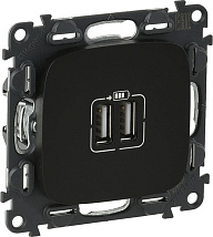Розетка USB (2-я тип А+А, 1,5А) Антрацит ALLURE LEGRAND