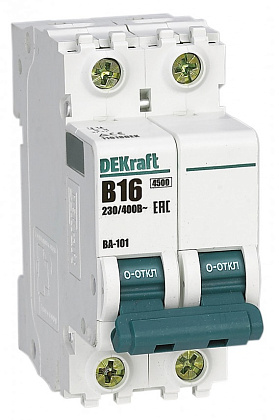 Автоматический выключатель ВА-101 B16/2 4.5кА Dekraft