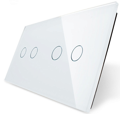 Панель для 2-х сенсорных выключателей (2+2) Белый Livolo