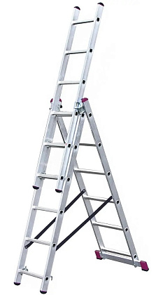 Лестница алюминиевая трехсекционная 3* 6 CORDA (010360) (KRAUSE)