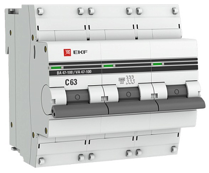 Автоматический выключатель ВА 47-100 C63/3 10кА Proxima EKF
