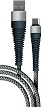 Дата-кабель Fishbone USB-micro USB; 3А;1м; space grey Borasco