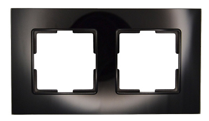 Рамка 2-я чёрная (стекло) SD-G3002B "Standard" AWSproducts
