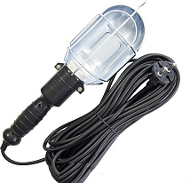 Светильник переносной светодиодный LED с решеткой провод 10м с выключателем 1-50