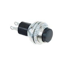 Кнопка металл 220V 2А (2с) (ON)-OFF O10.2 чёрн. Rexant