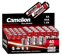 Элемент питания Camelion Plus Alkaline COMBO40 (20шт LR6 + 20шт LR03-CB, батарейка,1.5В, набор 40шт)