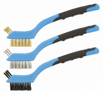 Щетки проволочные набор (3 шт., сталь, латунь, нейлон) HOEGERT, ком