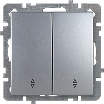 Механизм выкл. 2-кл. СУ (проходной), TOURAN-ALEGRA-THOR, metallic, серебро