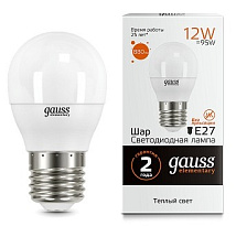 Лампа Gauss Elementary LED  Шар 12W 220V E27 3000K 880Lm