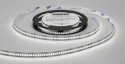 Лента LED SMD2835 24Вт 4000К 12В IP20 3200лм/м 240led/м 10мм (уп.5м) WOLTA