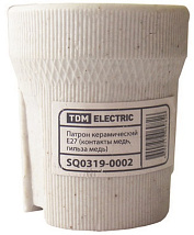 Патрон керамический E27 (контакты медь) TDM