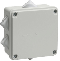 Коробка КМ41233 распаячная для о/п 100х100х56 мм IP44 (RAL7035, 6 гермовводов)