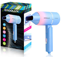 Фен со складной ручкой 1400 Вт, 220-240В, голубо-розовый ELX-HD10-C13 ERGOLUX