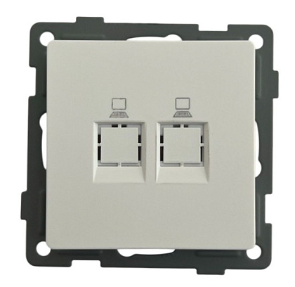 Розетка RJ45 (cat 5e) 2-я белая U1A-016-2 SoftTouch AWSPRODUCTS