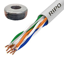 Кабель RIPO UTP4 CAT5E 24AWG (медь, бухтами по 100м)