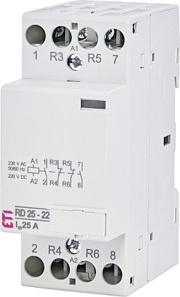 Контактор модульный RD 25-22 (кат.230V AC/DC 20А 2но+2нз) ETI