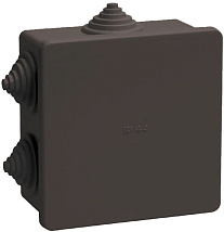 Коробка КМ41235 (чёрная) распаячная для о/п 85х85х40мм IP44 6 гермовводов IEK