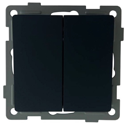 Выключатель проходной 2-кл. чёрный  U2B-002-2 SoftTouch "Uno" AWSproducts