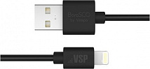 Дата-кабель USB-8pin; 2А;1м; черный Borasco