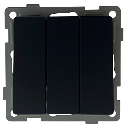 Выключатель 3-кл. чёрный U2B-003 SoftTouch "Uno" AWSproducts