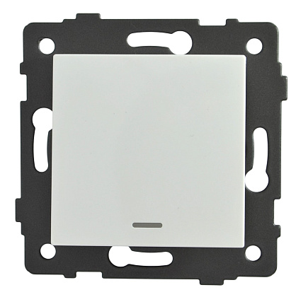 Выключатель 1-кл. с подсветкой белый A-002W "Aura" AWSproducts