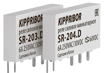 Ультратонкое реле SR-203.D 24DC, 1CO, 6A KIPPRIBOR