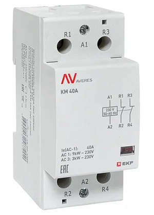 Контактор модульный КМ 40/02 (кат.230В AC, 2нз, 40A AVERES) EKF