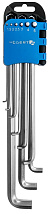 Набор шестигранных Г-образных удлиненных ключей с "коротким" плечом 1,5-10 мм, 9 шт. HOEGERT