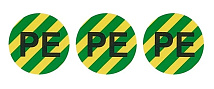Знак безопасности символ "PE" d=20мм ж/з (уп./100 шт) HLT
