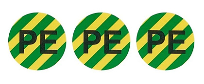 Знак безопасности символ "PE" d=20мм ж/з (уп./100 шт) HLT