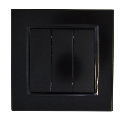 Выключатель 3-кл. чёрный SD-P1010B "Standard" AWSproducts