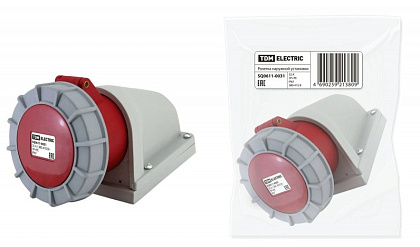 Розетка стационарная 32А 4п (3P+PE) 1241, IP67, 380В TDM