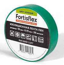 Изолента ПВХ 19х0.15x20 зеленая (Fortisflex)