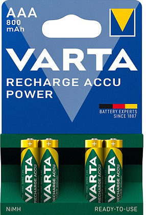 Аккумулятор AAA 800mAh Ni-Mh VARTA POWER ACCU BL-4, ком