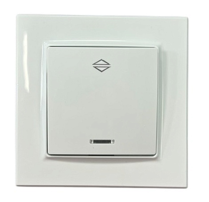 Выключатель проходной 1-кл. с подсветкой белый SD-P1004W "Standard" AWSproducts