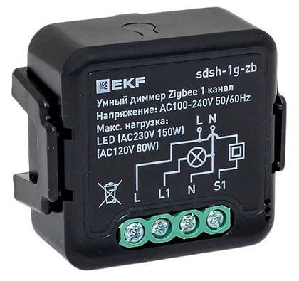 Умный диммер в подрозетник 1-канальный Zigbee EKF Connect Select