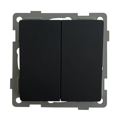 Выключатель 2-кл. чёрный U2B-002-1 SoftTouch "Uno" AWSproducts