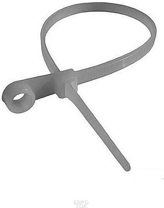 Хомут 4,8*370 белый нейлон с монтажным отверстием (100 шт.) (HAUPA), уп