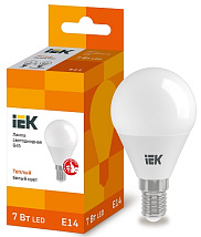 Лампа LED G45 E14 3000К 7Вт 630Lm IEK