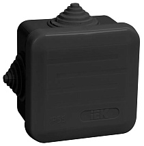 Коробка КМ41236 (чёрная) распаячная для о/п 70х70х40мм IP44 4 гермовводов IEK