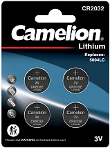 Элемент питания Camelion CR2032 BL-4 (4шт литиевая,3V)