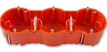 Коробка монтажная тройная при скрытой разводке евростандарт с винтами (д/гирсокартона, 207х66х47,4 м