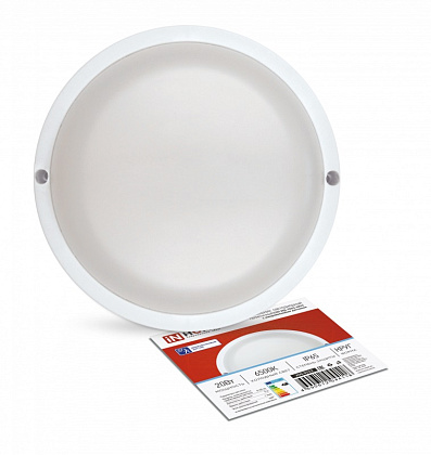 Светильник LED ЖКХ СПП МД-2065 20W 1800Lm 6500K IP65 круг с датчIN HOME