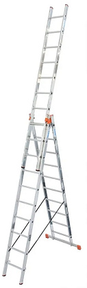 Лестница алюминиевая трехсекционная 3* 10 TRIBILO (129680) (KRAUSE)