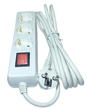 Удлинитель бытовой 3гн. 3м с/з с выкл. ПВС 3x1mm2 AWS-G03K-3 AWS