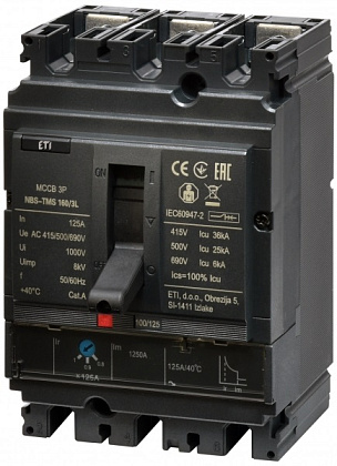 Авт. выключатель NBS-TMS 160/3L 125A 3P ETI